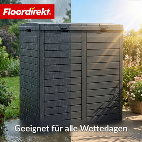 Outdoor Mülleimer in Holz-Optik | Wetterfester Müllbehälter für Garten & Terrasse | 118L / 230L