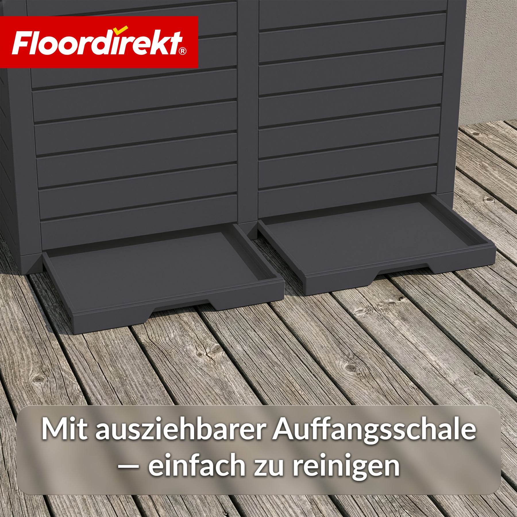 Outdoor Mülleimer in Holz-Optik | Wetterfester Müllbehälter für Garten & Terrasse | 118L / 230L