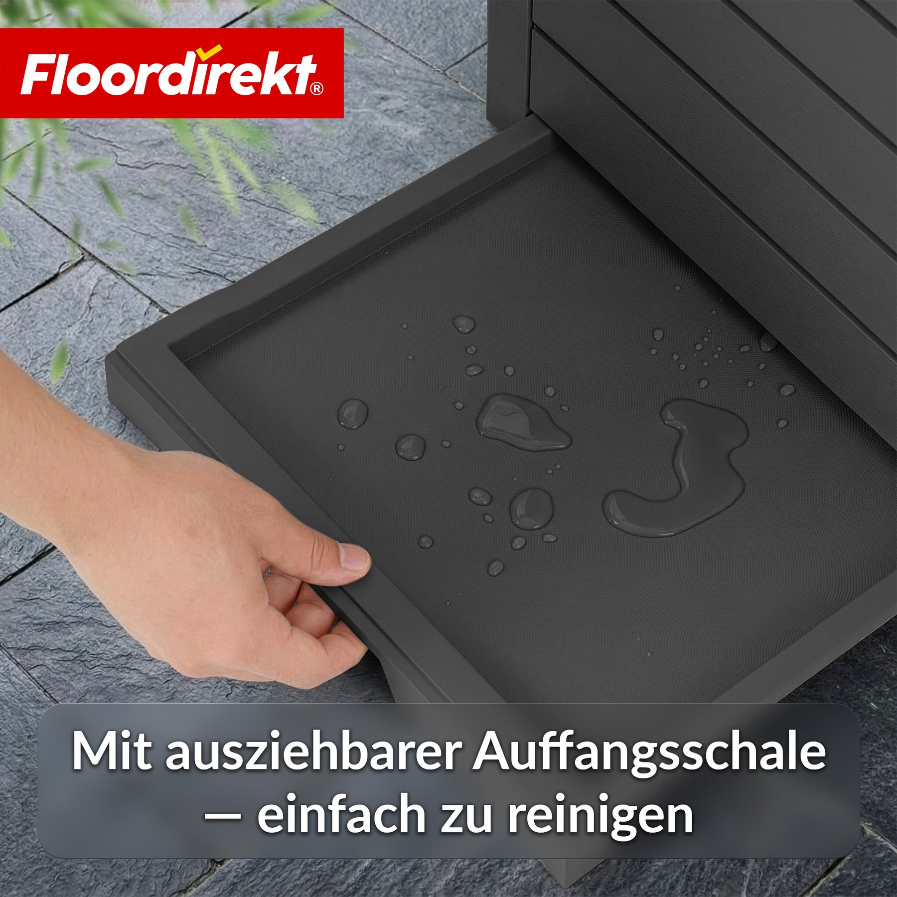 Outdoor Mülleimer in Holz-Optik | Wetterfester Müllbehälter für Garten & Terrasse | 118L / 230L
