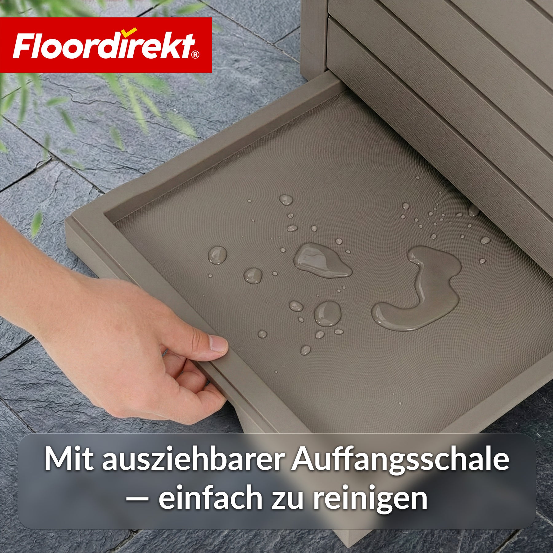 Outdoor Mülleimer in Holz-Optik | Wetterfester Müllbehälter für Garten & Terrasse | 118L / 230L