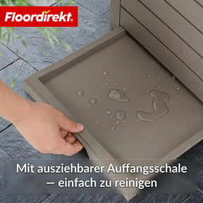 Outdoor Mülleimer in Holz-Optik | Wetterfester Müllbehälter für Garten & Terrasse | 118L / 230L