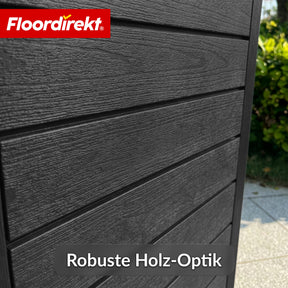Outdoor Mülleimer in Holz-Optik | Wetterfester Müllbehälter für Garten & Terrasse | 118L / 230L
