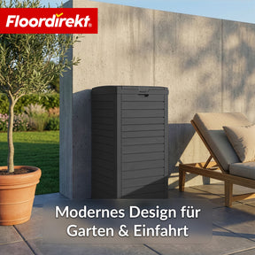 Outdoor Mülleimer in Holz-Optik | Wetterfester Müllbehälter für Garten & Terrasse | 118L / 230L