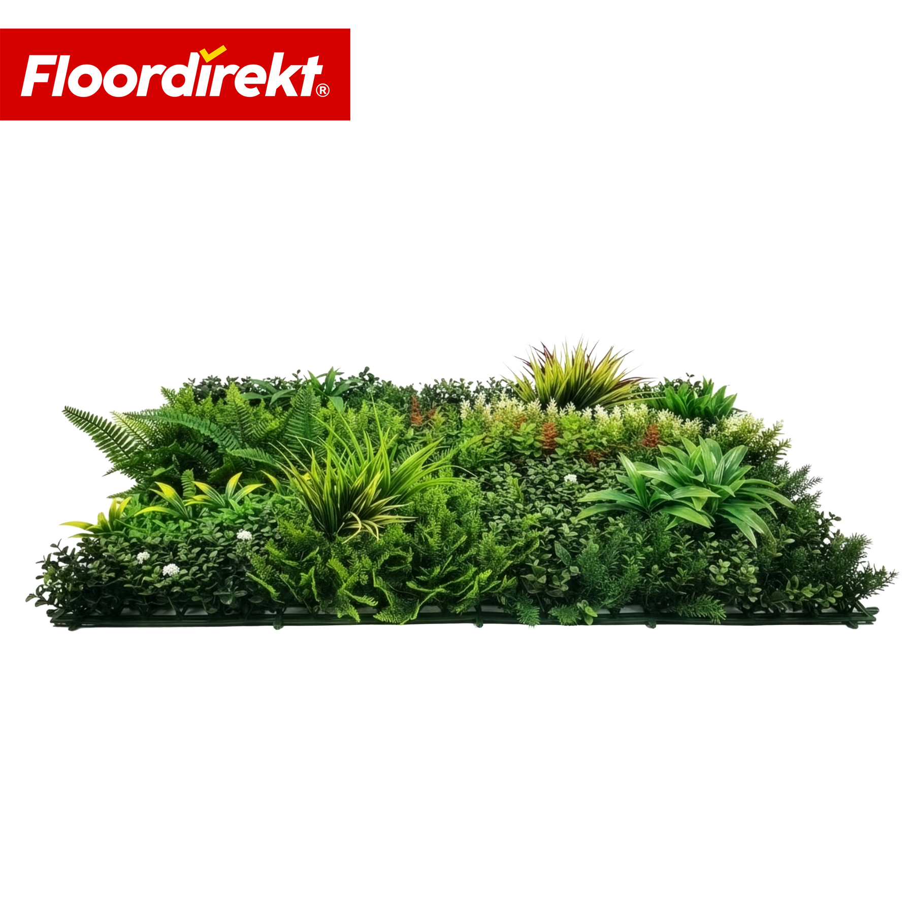 Pflanzenwand | Meadow | Natürliches Kunstpflanzen-Panel, sonnenbeständig & pflegefrei | Erweiterbares Klick-System | 100 × 100 cm