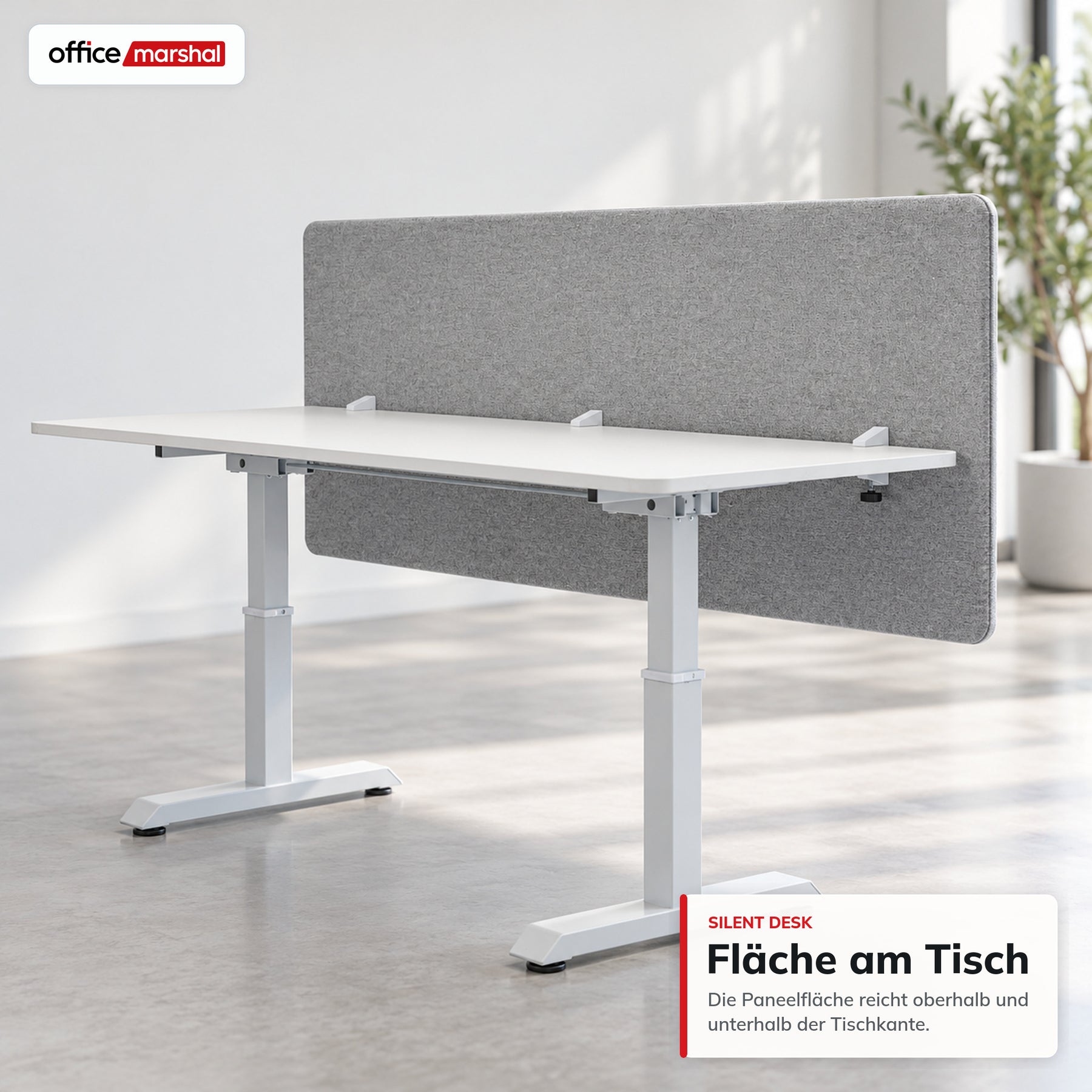 Akustik-Tischtrennwand | Silent Desk | Schreibtisch-Trennwand mit Polyesterbezug & Tischklemmen | 160 × 60 cm | 3 Farben