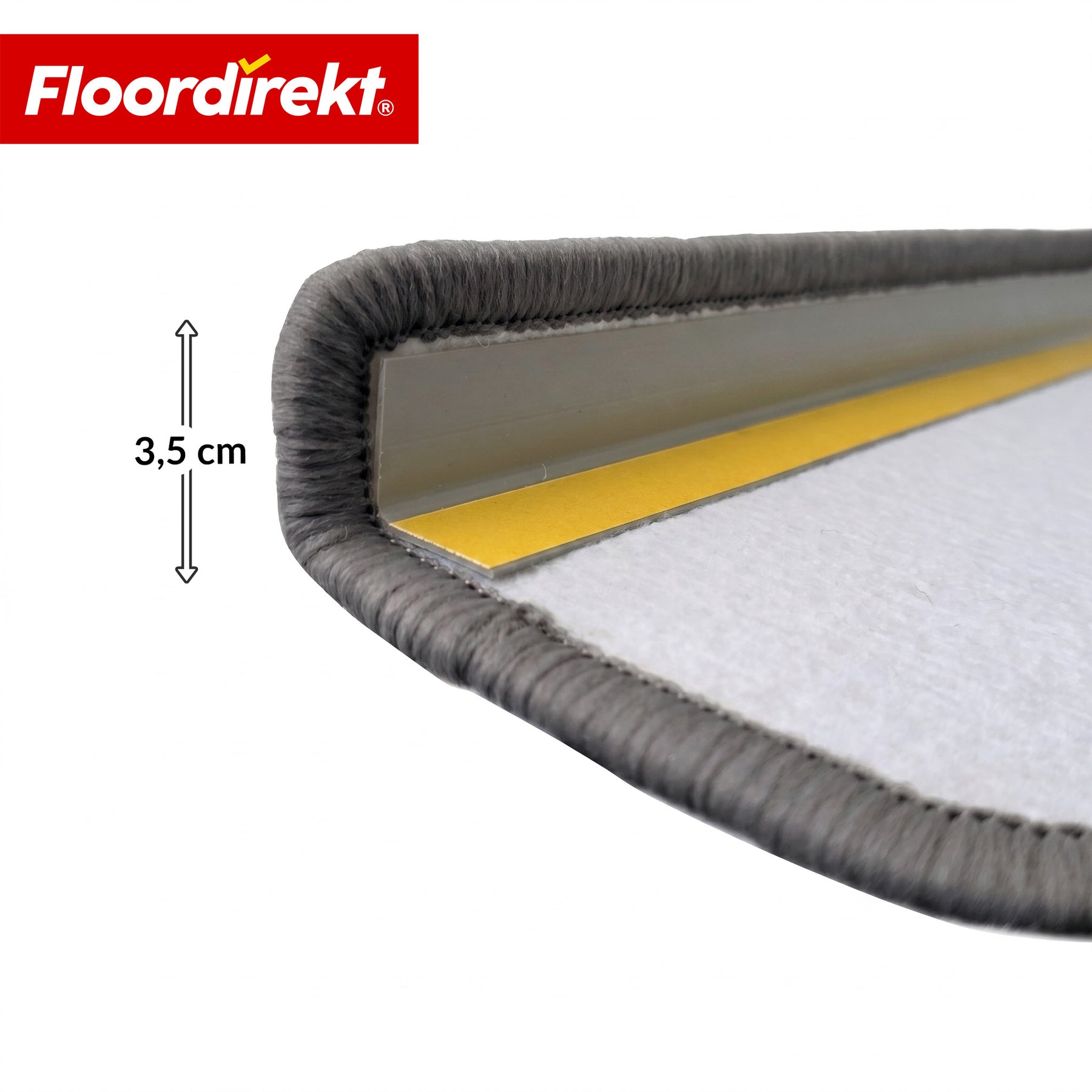 Stufenmatte | Monaco | Rutschhemmende Treppenmatte aus Polypropylen, robust, schalldämmend & pflegeleicht in halbrunder Form