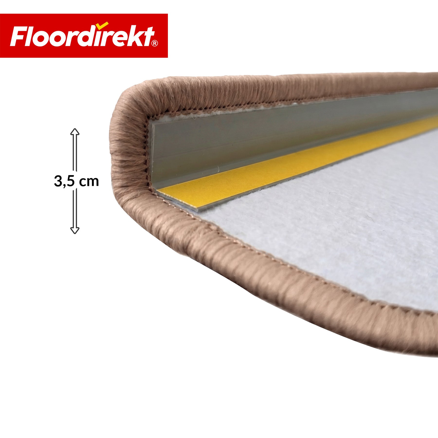 Stufenmatte | Monaco | Rutschhemmende Treppenmatte aus Polypropylen, robust, schalldämmend & pflegeleicht in halbrunder Form