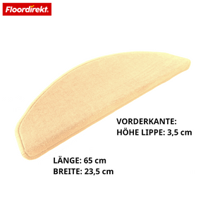 Velours-Stufenmatte | Wien | Halbrunde, rutschfeste Treppenmatte aus robustem Polypropylen | Treppenschutz, schalldämmend & antistatisch | Erhältlich in 4 modernen Farben