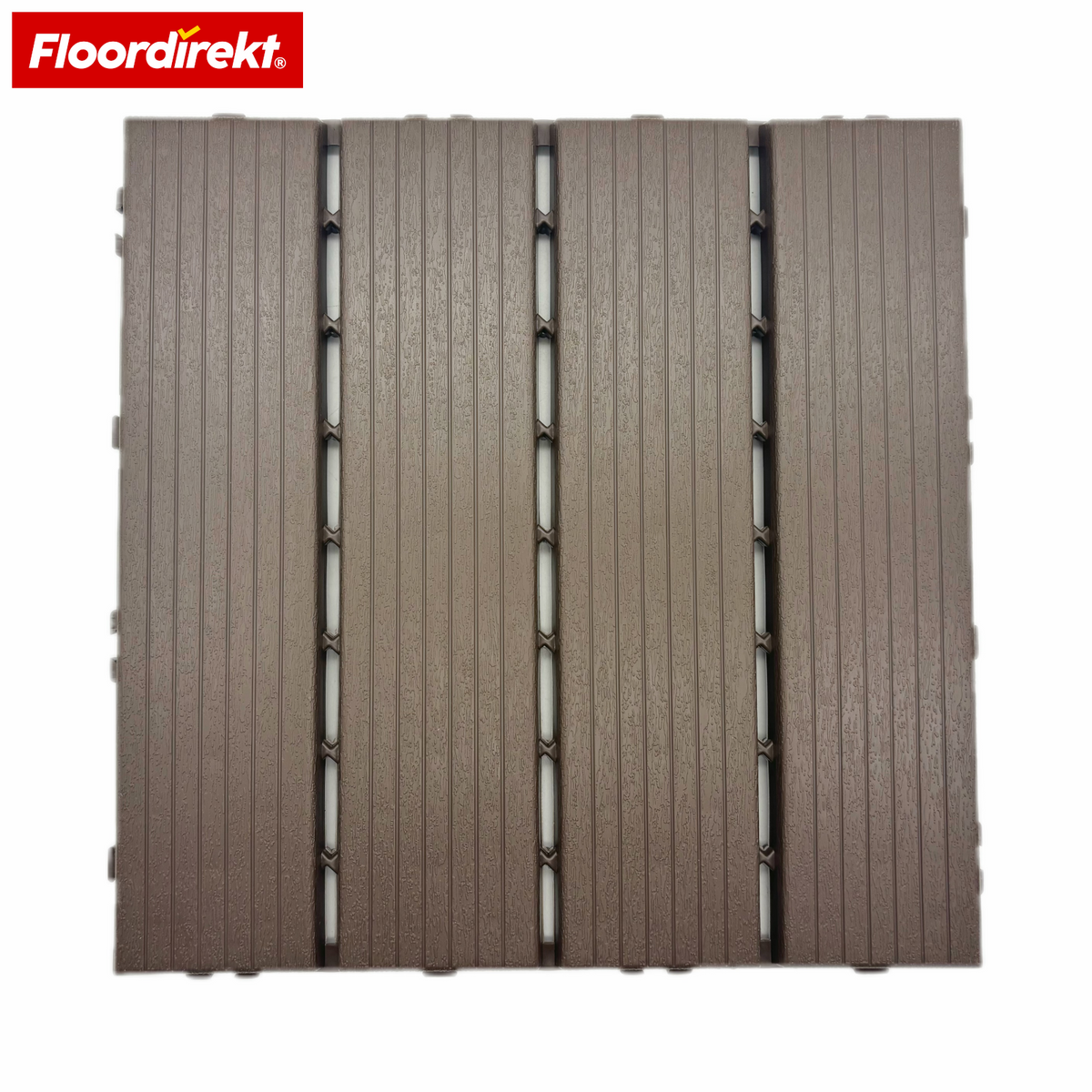 Terrassenfliesen | Majestic | Braun | 30x30 cm Klickfliesen in Holzdielenoptik | Witterungsbeständig & pflegeleicht