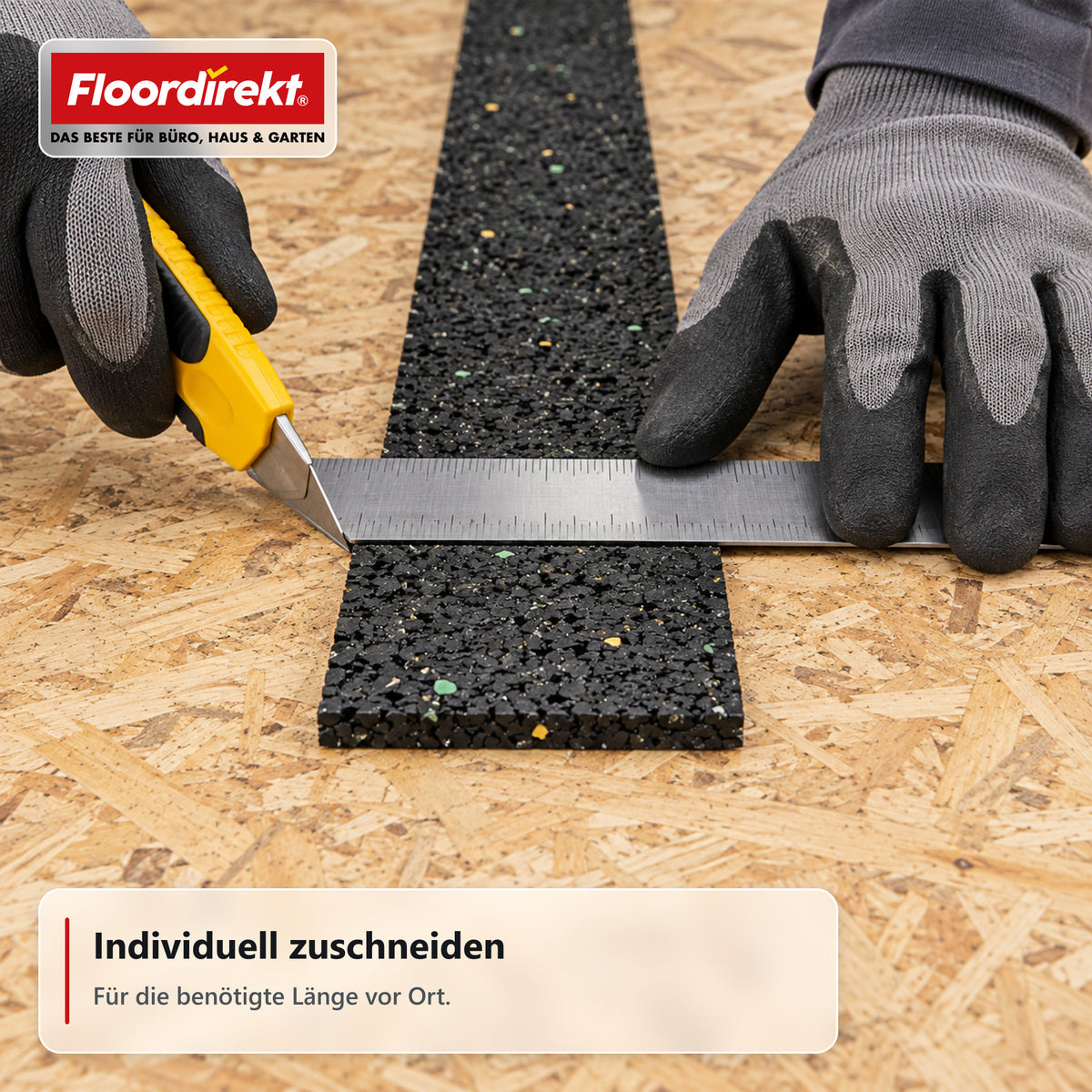 Terrassenpad auf Rolle | Bautenschutz aus Gummigranulat | 8 cm breit & 5 mm stark | 5–30 m