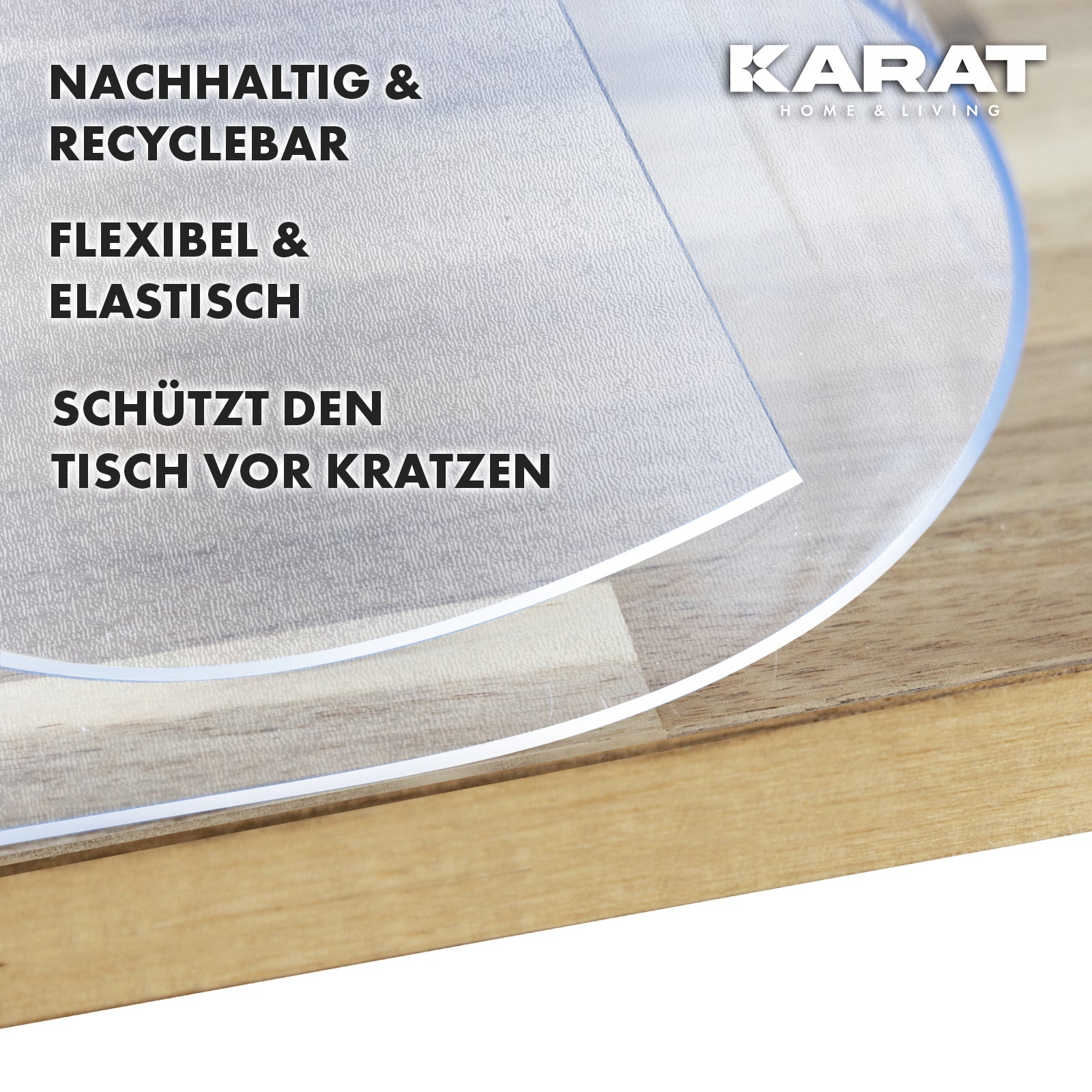 Transparent mattierte Tischfolie mit geradem Schnitt | Crystal | Mattierte Schutzfolie für Tische | Maßgeschneiderter Zuschnitt