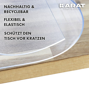 Transparent mattierte Tischfolie mit geradem Schnitt | Crystal | Mattierte Schutzfolie für Tische | Maßgeschneiderter Zuschnitt
