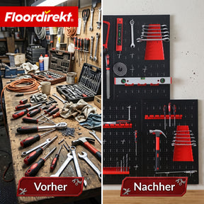 Werkzeugwand | Parker | Lochwand Set aus Metall mit Zubehör | Werkzeughalter für Werkstatt & Garage