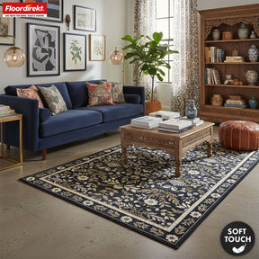 Wohnteppich | Aristo | Eleganter Teppich mit klassischem Blumen-Design | Rutschfest, langlebig & pflegeleicht | Verschiedene Größen verfügbar