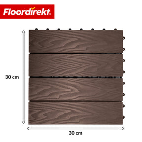 WPC-Terrassenfliese | Noble 3D | Moderne Klickfliese 30 x 30 cm für Balkon & Terrasse