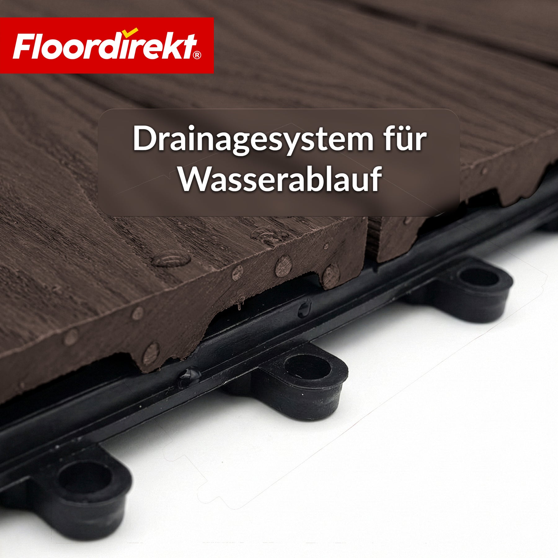 WPC-Terrassenfliese | Noble 3D | Moderne Klickfliese 30 x 30 cm für Balkon & Terrasse