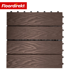 WPC-Terrassenfliese | Noble 3D | Moderne Klickfliese 30 x 30 cm für Balkon & Terrasse
