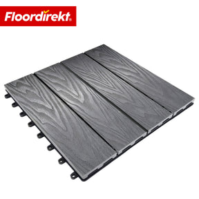 WPC-Terrassenfliese | Noble 3D | Moderne Klickfliese 30 x 30 cm für Balkon & Terrasse