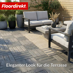 WPC-Terrassenfliese | Noble 3D | Moderne Klickfliese 30 x 30 cm für Balkon & Terrasse