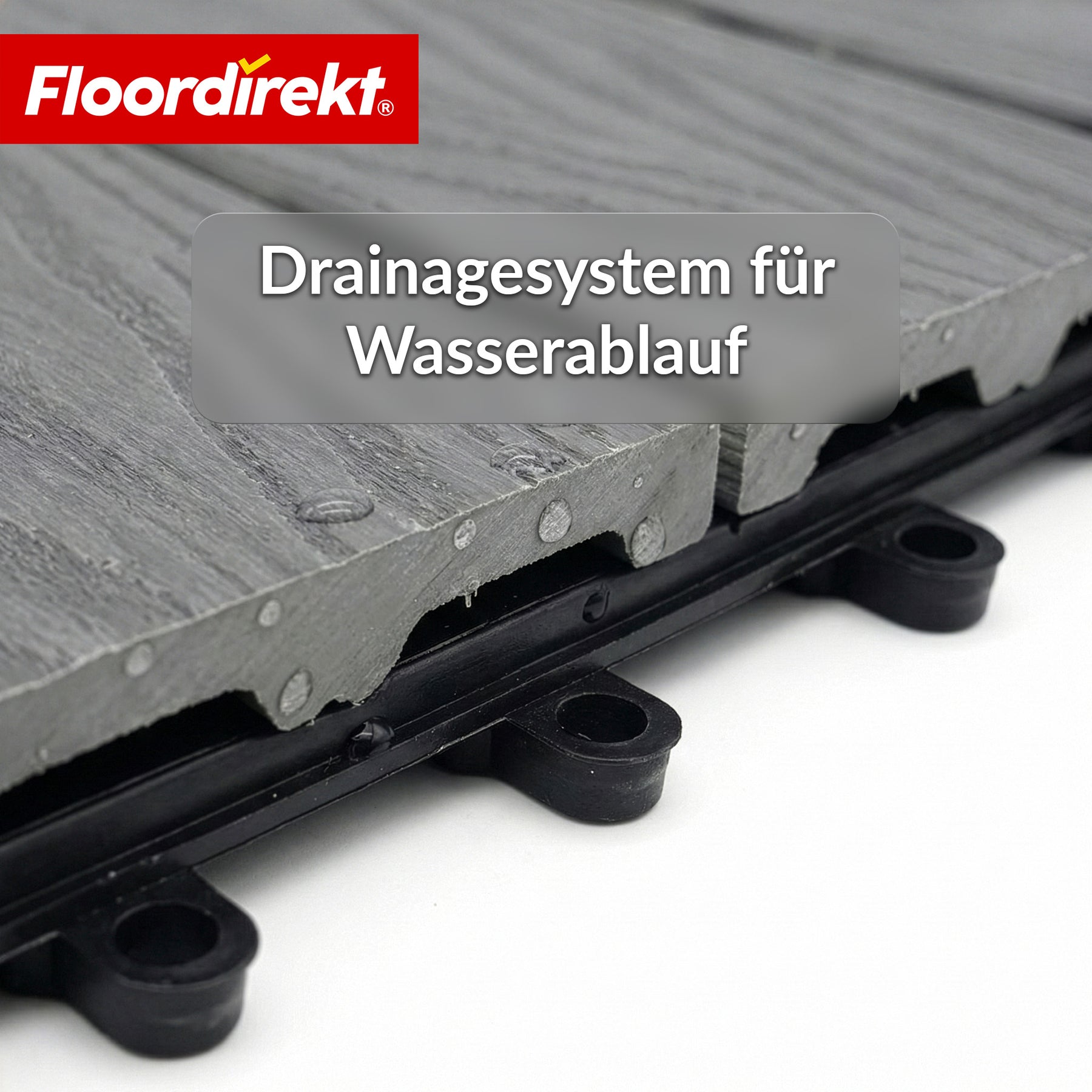 WPC-Terrassenfliese | Noble 3D | Moderne Klickfliese 30 x 30 cm für Balkon & Terrasse
