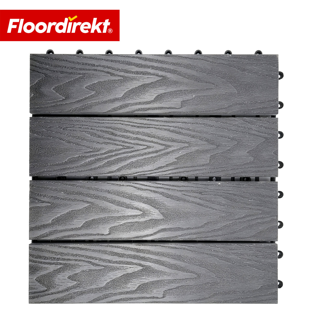 WPC-Terrassenfliese | Noble 3D | Moderne Klickfliese 30 x 30 cm für Balkon & Terrasse