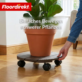 WPC-Pflanzenroller | Countess | Rolluntersetzer Ø 30 cm | 4 Lenkrollen 360° & Feststellbremse | bis 80 kg belastbar