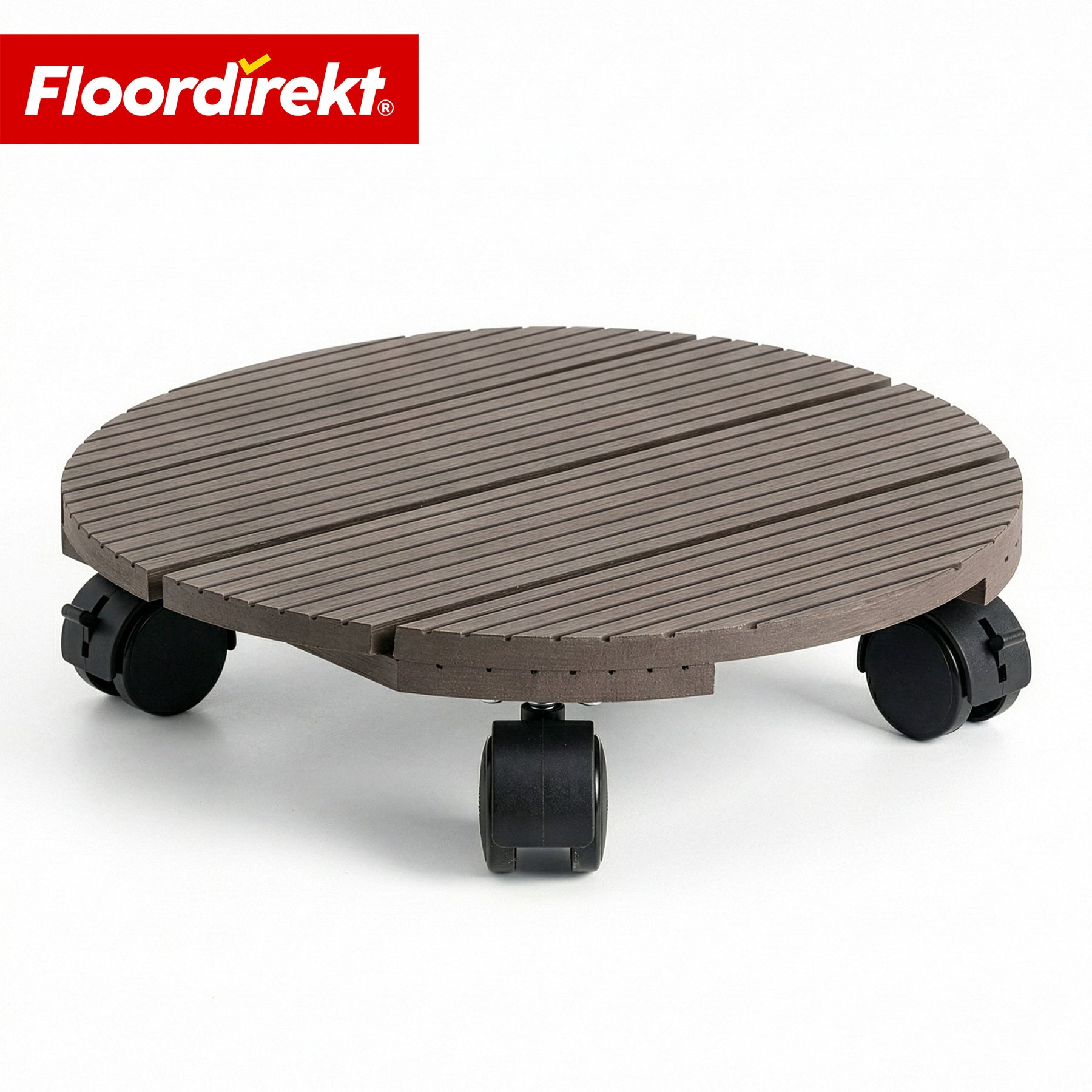 WPC-Pflanzenroller | Countess | Rolluntersetzer Ø 30 cm | 4 Lenkrollen 360° & Feststellbremse | bis 80 kg belastbar